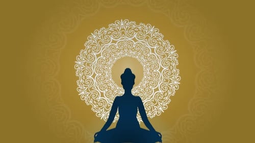 Meditation Silhouette Leading To The Enlightenment