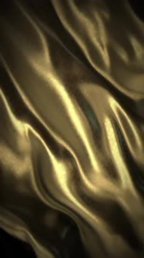 Abstract Golden Fluid Fabric Waves Motion Background
