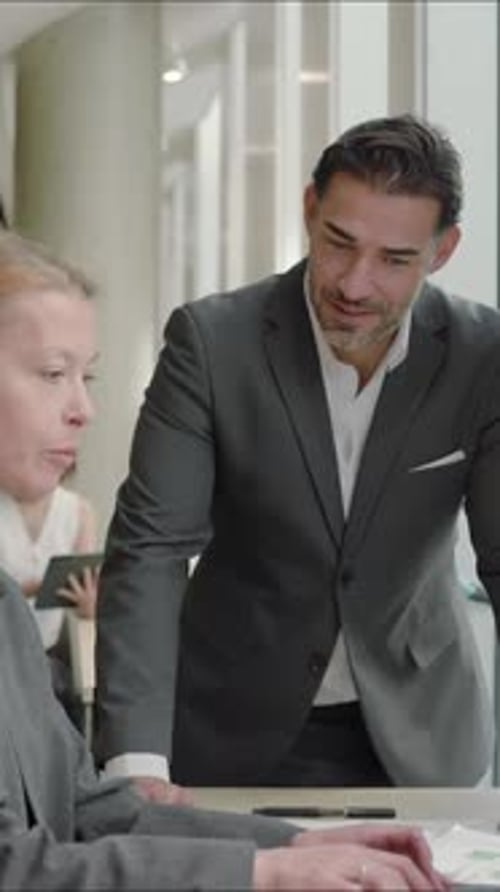 Business People Collaborate in Modern Office Space