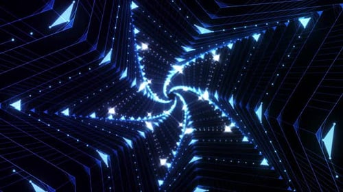 4K Science And Technology Space Tunnel Shuttle