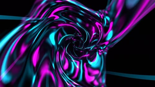 Cyan And Pink Wave Tunnel Of Colored Neons Background Vj Loop In 4K