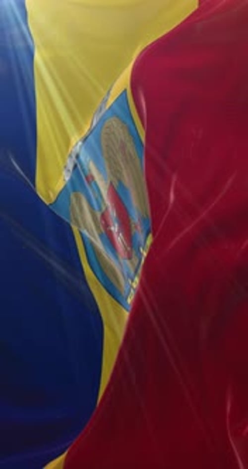 Waving Flag of Moldova Vertical Animation