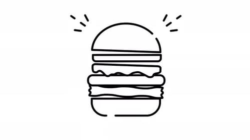 Minimalist Line Art Hamburger Icon Expanding Animation