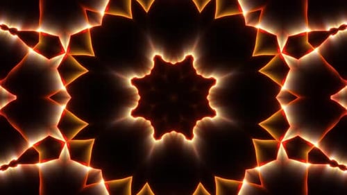 Abstract Glowing Light Kaleidoscope Motion Background Loop
