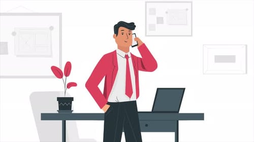 Businessman Talking On The Phone 4K