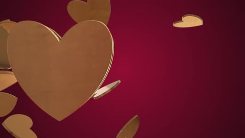 3D Heart Background Seamless Paritcles