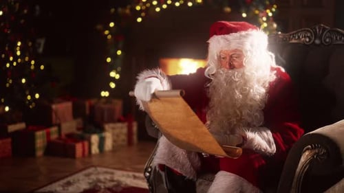 Santa Claus Reading List in Christmas Setting