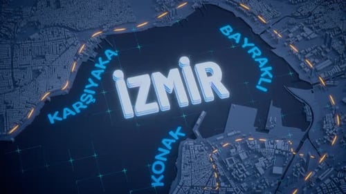 Turkiye Izmir, grille de données urbaines, visualisation de la carte de la ville