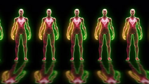 Ai Robot Animation, Artificial Intelligence High Technology Robot Animation With Glowing Neon Line,