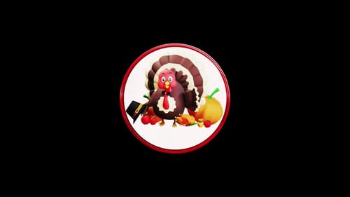 Thanksgiving Turkey Chicken Loop Animation
