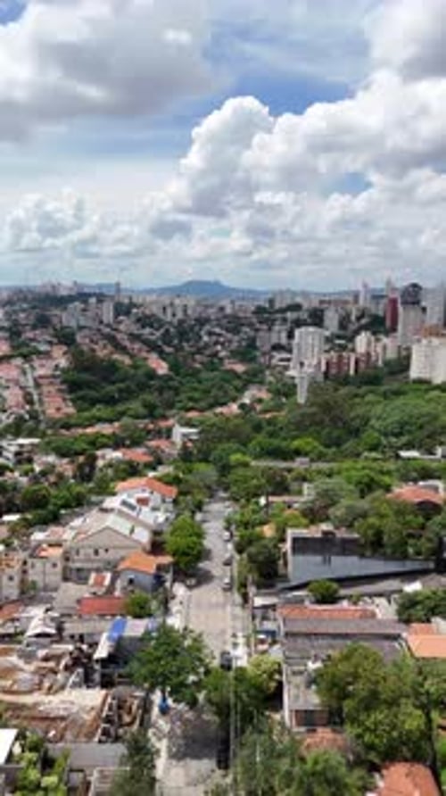 Vídeo aéreo acima do Parque Ibirapuera São Paulo em um dia ensolarado