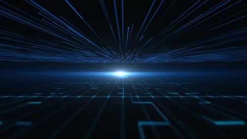 Futuristic Abstract Digital Grid Light Streaks Background