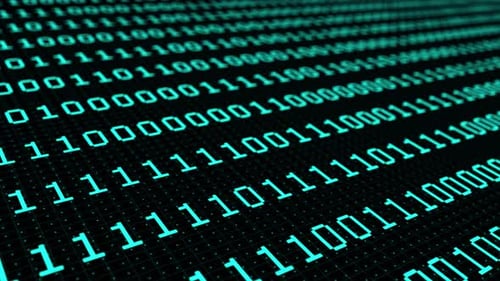 Futuristischer digitaler Daten-Binärcode, grüner Farbbildschirm