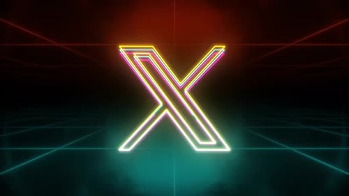 Neon X Letter Logo Reveal Animation