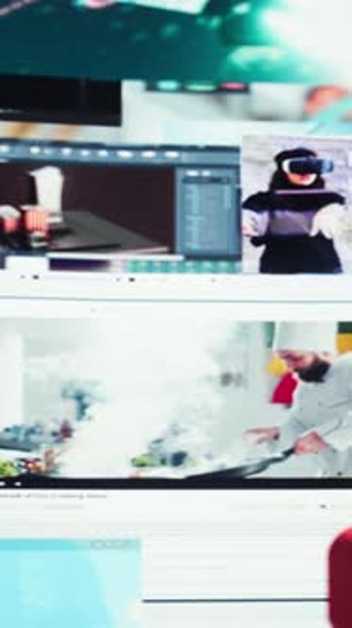 Vertical Video Social Media Entertainment Videos Interconnected Screens Collage
