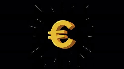 Modern 3D Golden Euro Currency Symbol Reveal