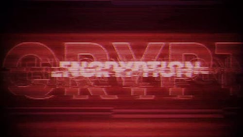 Verschlüsselung: Word-VHS-Effekt auf digitaler Bildschirmnachricht