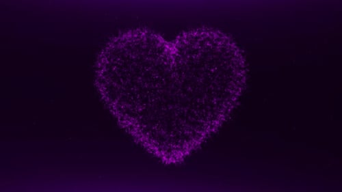Abstract Particle Heart Glowing Logo Reveal