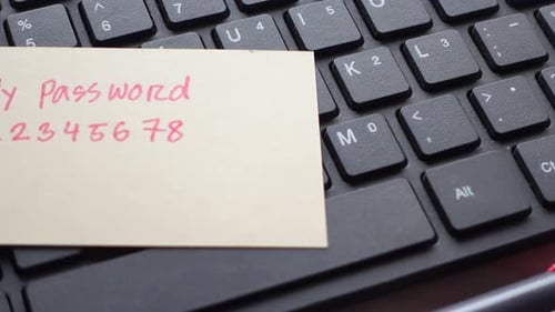 Passwort auf eine Haftnotiz schreiben