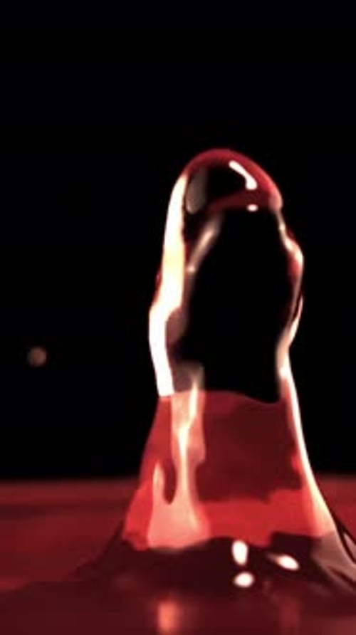 Super Slow Motion Drop of Wine Falls with Splashes Into the Glass Filmed on a Highspeed Camera at