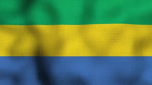 Gabon National Flag Waving Animation