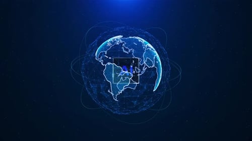 Futuristic Digital Globe with AI Chip Network Connection