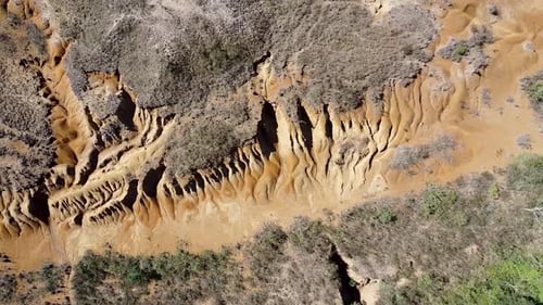 Aerial View of Barren Desert Landscape