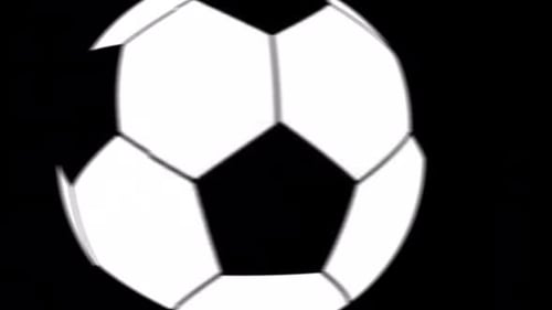 Flacher 3D-Fußball, der sich auf dem Alpha-Kanal dreht