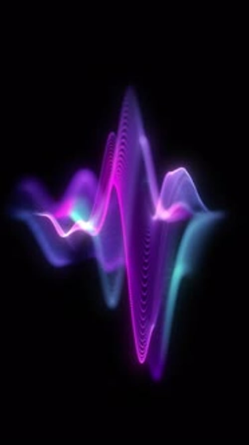 Abstract Neon Glowing Audio Equalizer Waveform