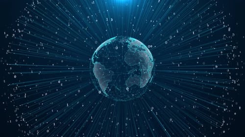 Mapa de la Tierra, conexión digital y red social, mundo global, negocios, finanzas y criptomonedas