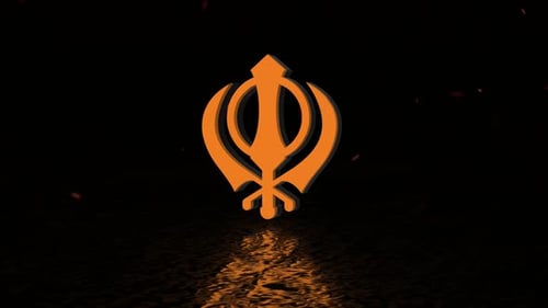 Animated 3D Khanda Symbol Reflection Reveal