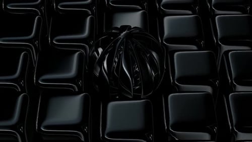 Abstract Dark Pulsating Cubes and Sphere Motion Background