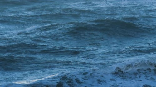 Calming Mesmerizing Soothing Rough Stormy Sea Waves in Ultra Slow Motion During High Winds