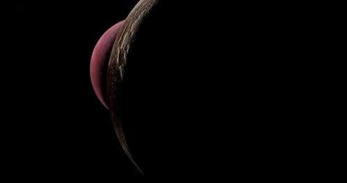 Space Planet and Moon Cosmic Flyby Transition