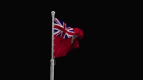 Realistic Waving Bermuda Flag Animated Clip