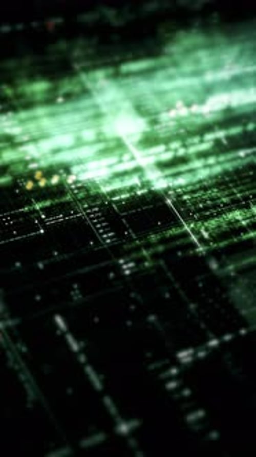 Futuristic Digital Grid Data Flowing Abstract Background