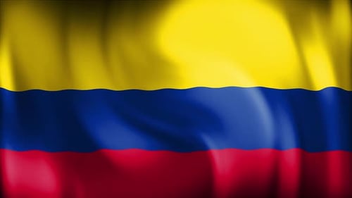 Realistic Waving Flag of Colombia Motion Graphic