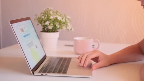 Close Up of Laptop Computer Use