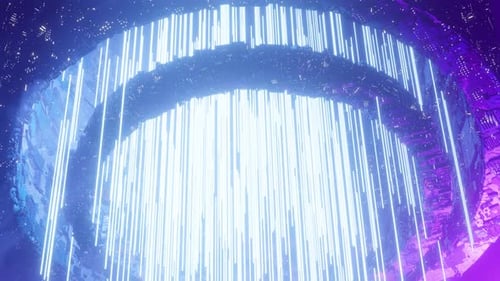 Futuristic Spacecraft Landing on Planet