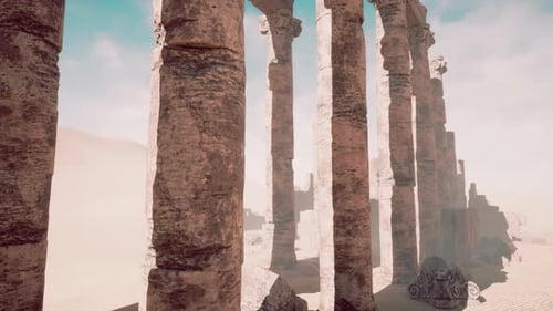 Ancient Ruins of Ptolemais Near Benghazi