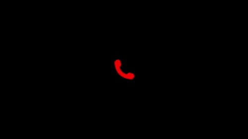 Animated Red Phone Call Icon and Audio Wave