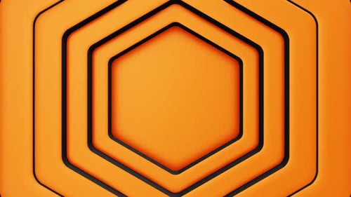 Orange Hexagon Background Loop Animation