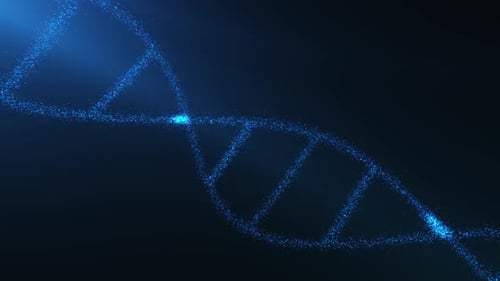 Blue Particle DNA Helix Loop Animation Background