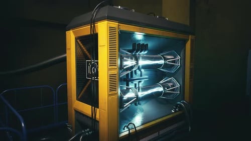 Futuristic Power Core Engine with Glowing Elements