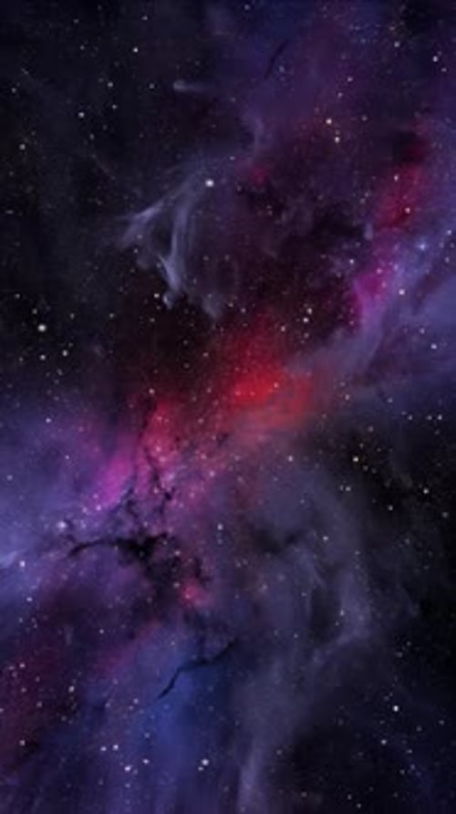 Abstract Space Nebula Animation with Stars in Vertical Format