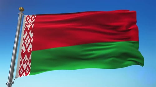 Realistic Belarus Flag Waving in Slow Motion