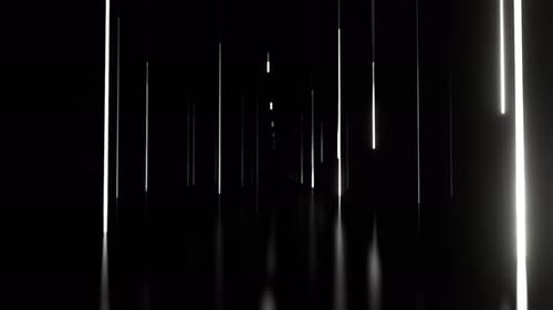White Neon Light Falling Down Background Vj Loop In 4K