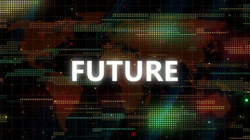 Future text Animation with digital technology background