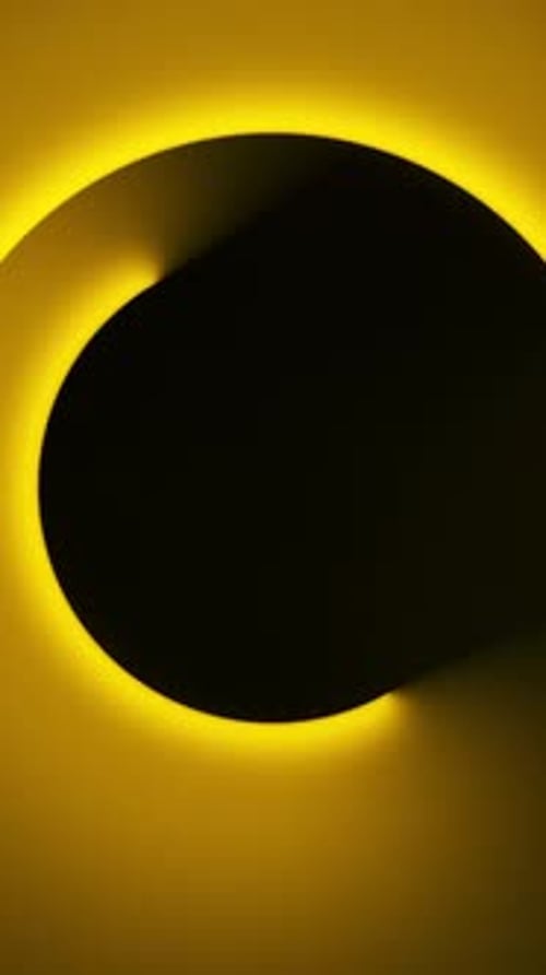 Light Yellow Semi Circles Abstract Seamless Loop Animation Abstract 3D Render of Neon Illuminating