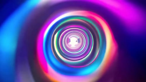 Vibrant Neon Abstract Tunnel Loop Background